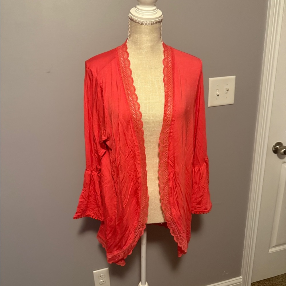 Torrid Coral Open Front Cardigan